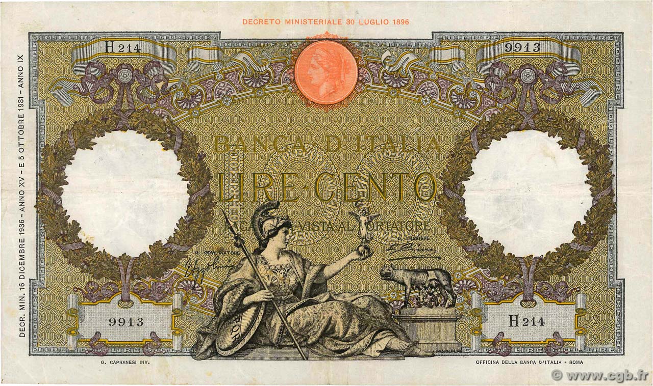 Moneta da 100 lire con testa di Minerva, simbolo storico e collezionistico italiano.